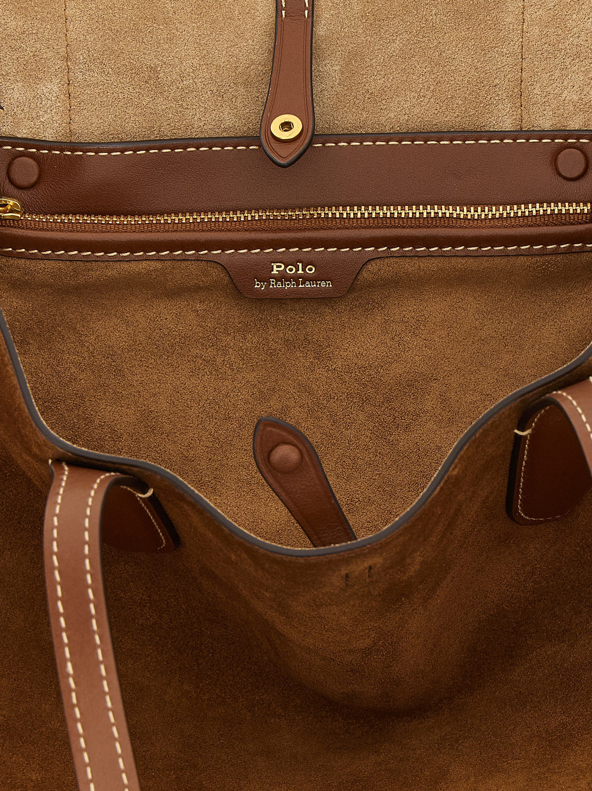 Polo Ralph Lauren Schultertasche aus Wildleder in Braun