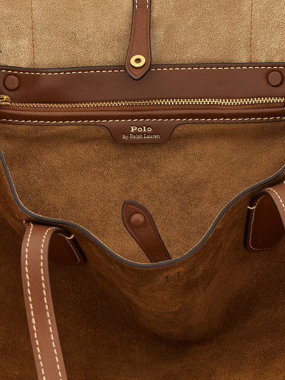 Polo Ralph Lauren Schultertasche aus Wildleder in Braun
