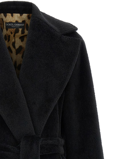 Dolce & Gabbana Mantel aus Wolle in Schwarz