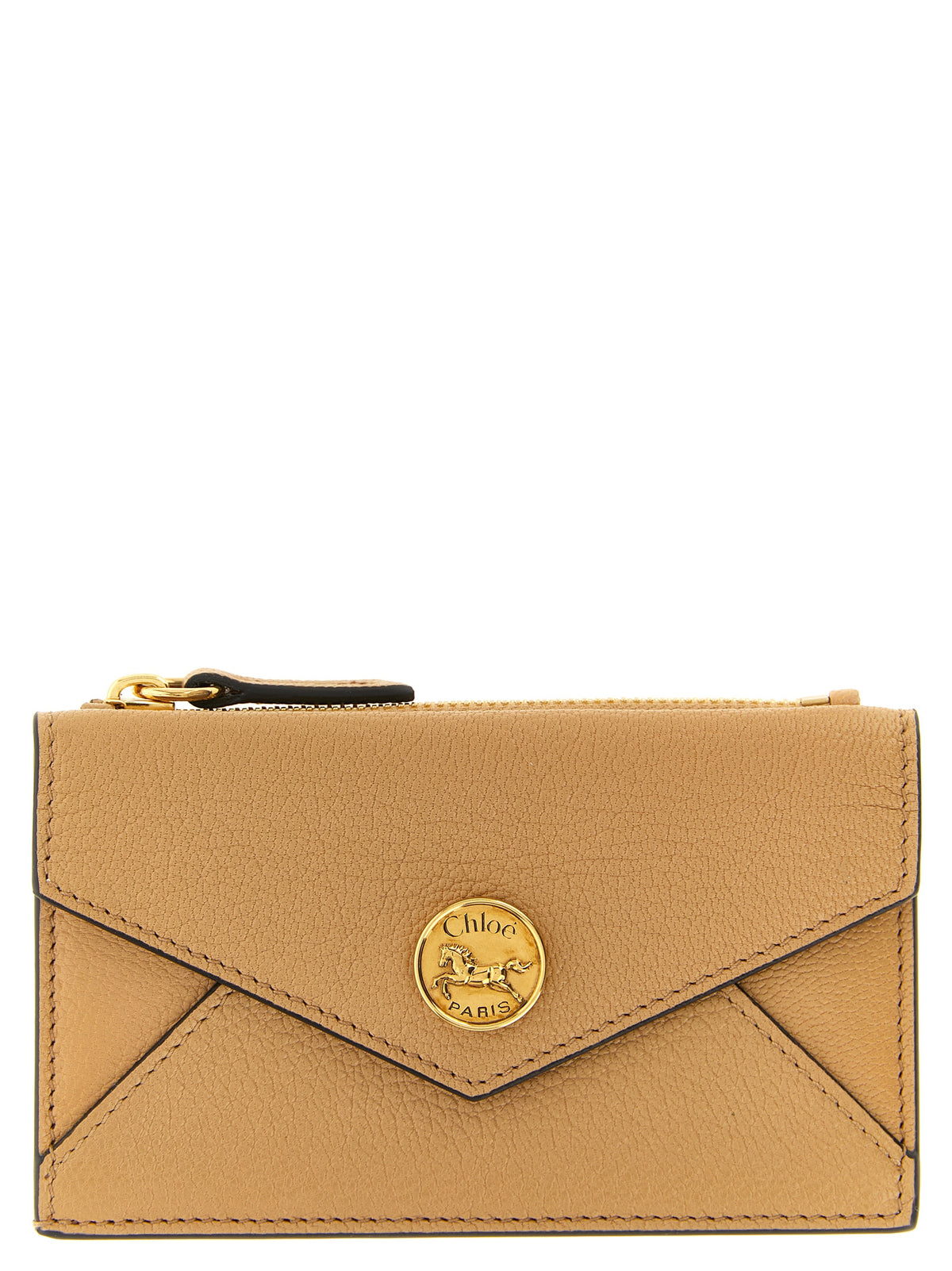 Chloé Kartenhalter aus Leder in Gold