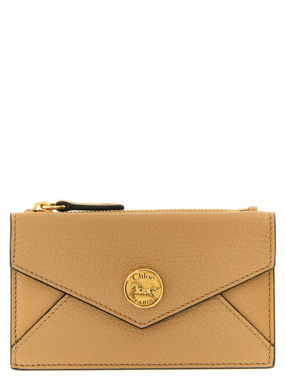 Chloé Kartenhalter aus Leder in Gold