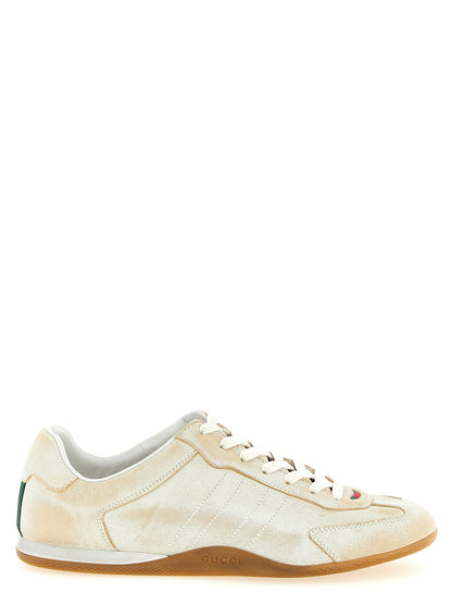 Gucci Sneaker aus Leder in Beige