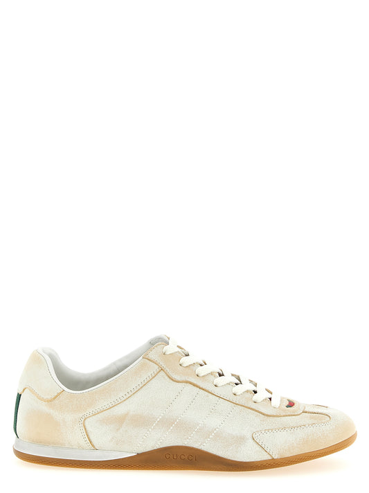 Gucci Sneaker aus Leder in Beige