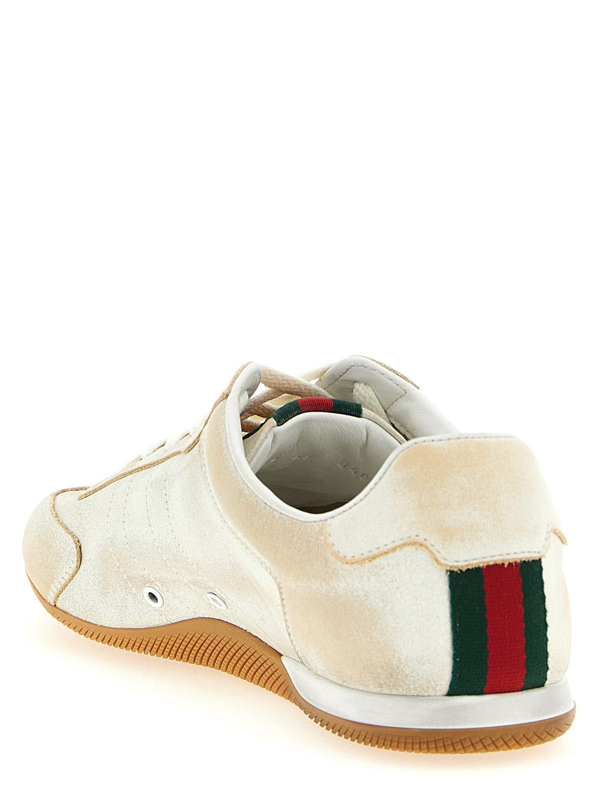 Gucci Sneaker aus Leder in Beige