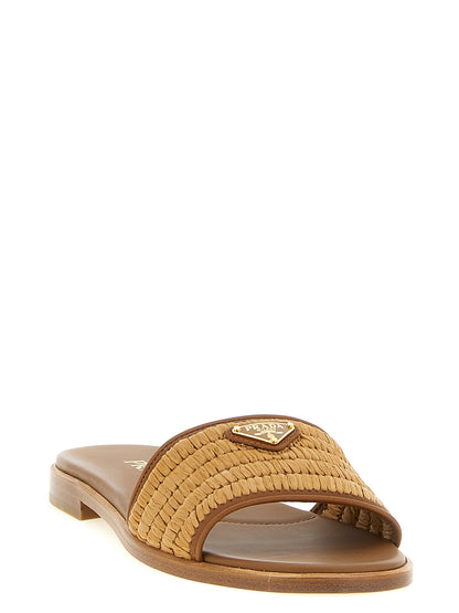 Prada Slipper aus Leder in Braun