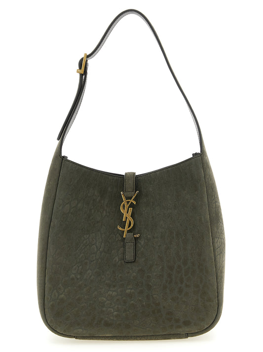 Saint Laurent Schultertasche aus Wildleder in Grau