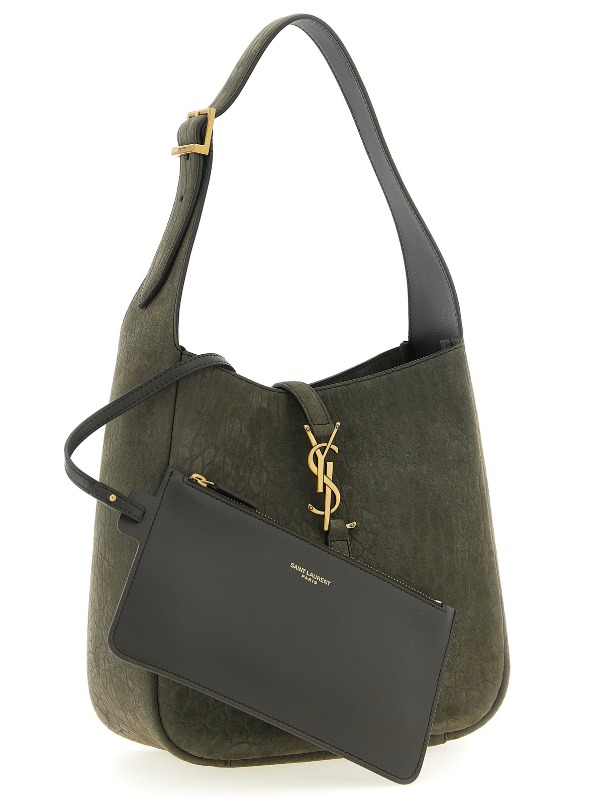 Saint Laurent Schultertasche aus Wildleder in Grau