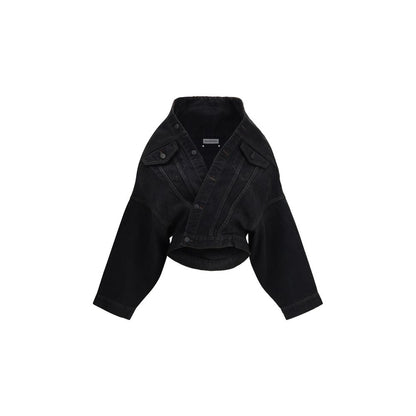 Balenciaga Jacke aus Leder in Schwarz