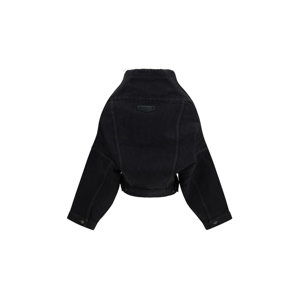 Balenciaga Jacke aus Leder in Schwarz