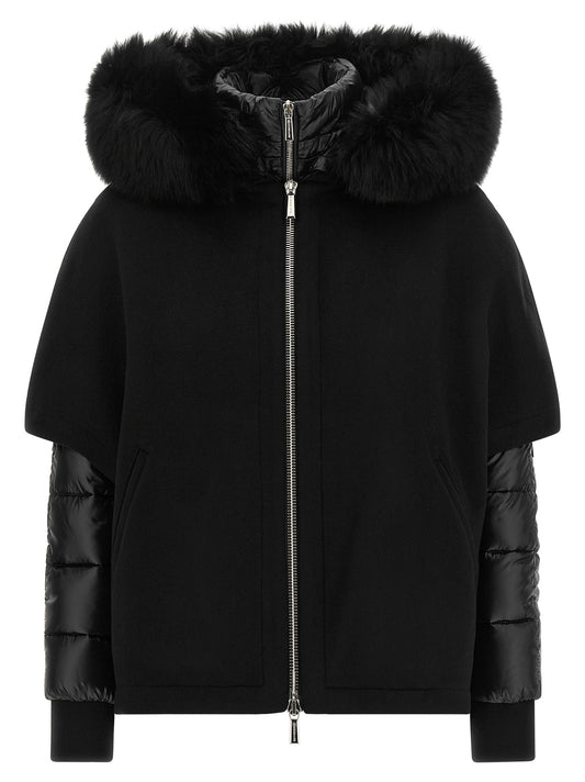 MooRER Schwarze Woll-Shell-Jacke – Produktansicht 1 | Arca Lucia