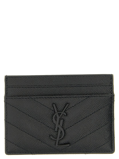 Saint Laurent Kartenhalter aus Leder in Schwarz