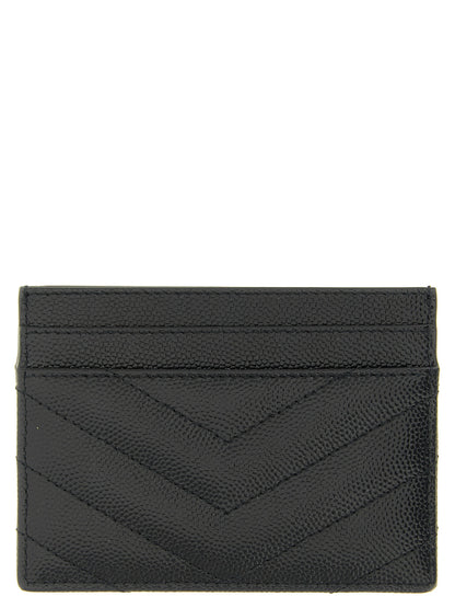 Saint Laurent Kartenhalter aus Leder in Schwarz