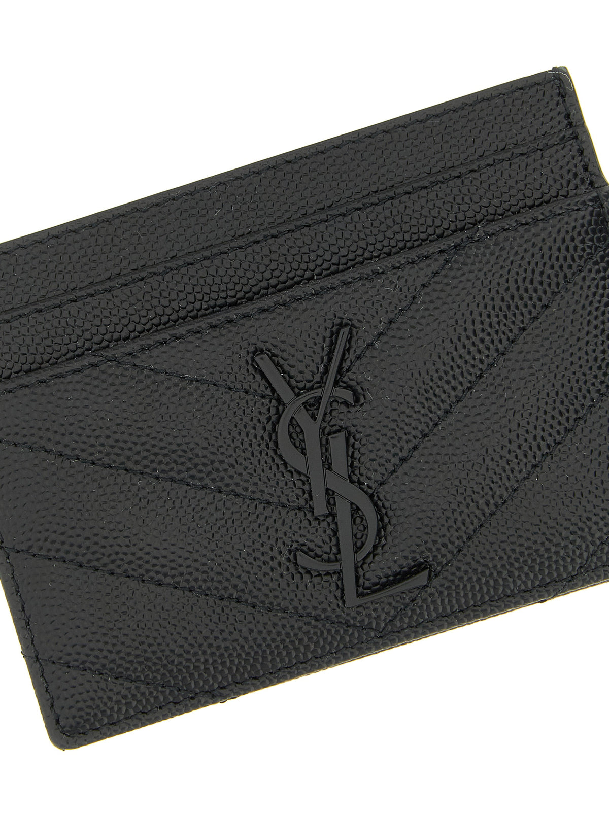 Saint Laurent Kartenhalter aus Leder in Schwarz