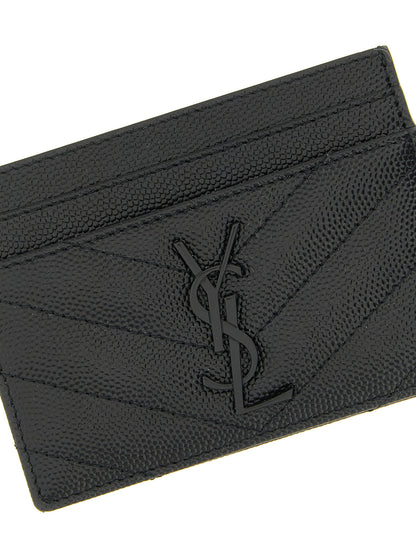 Saint Laurent Kartenhalter aus Leder in Schwarz