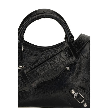 Balenciaga Schultertasche aus Leder in Schwarz
