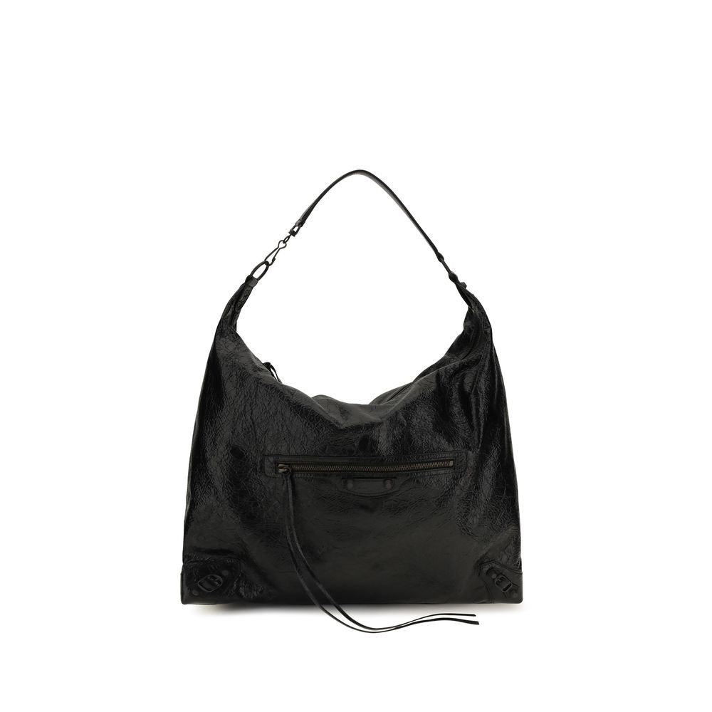 Balenciaga Schultertasche aus Leder in Schwarz