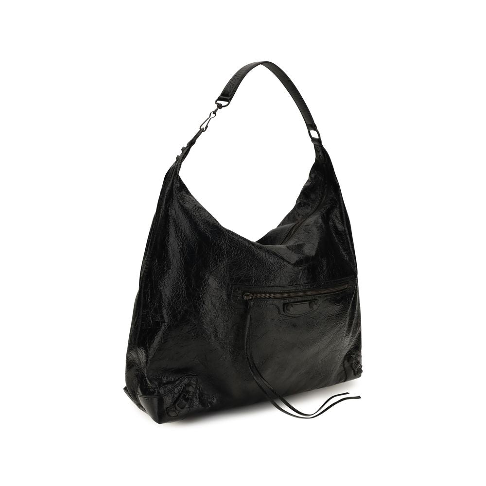Balenciaga Schultertasche aus Leder in Schwarz