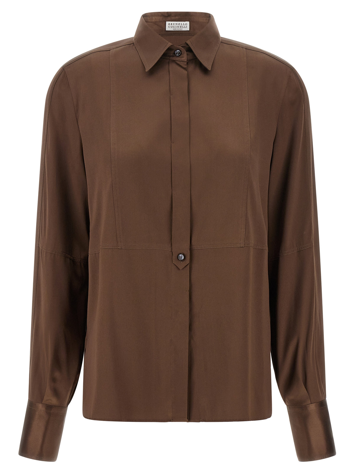 Brunello Cucinelli Bluse aus Seide in Braun