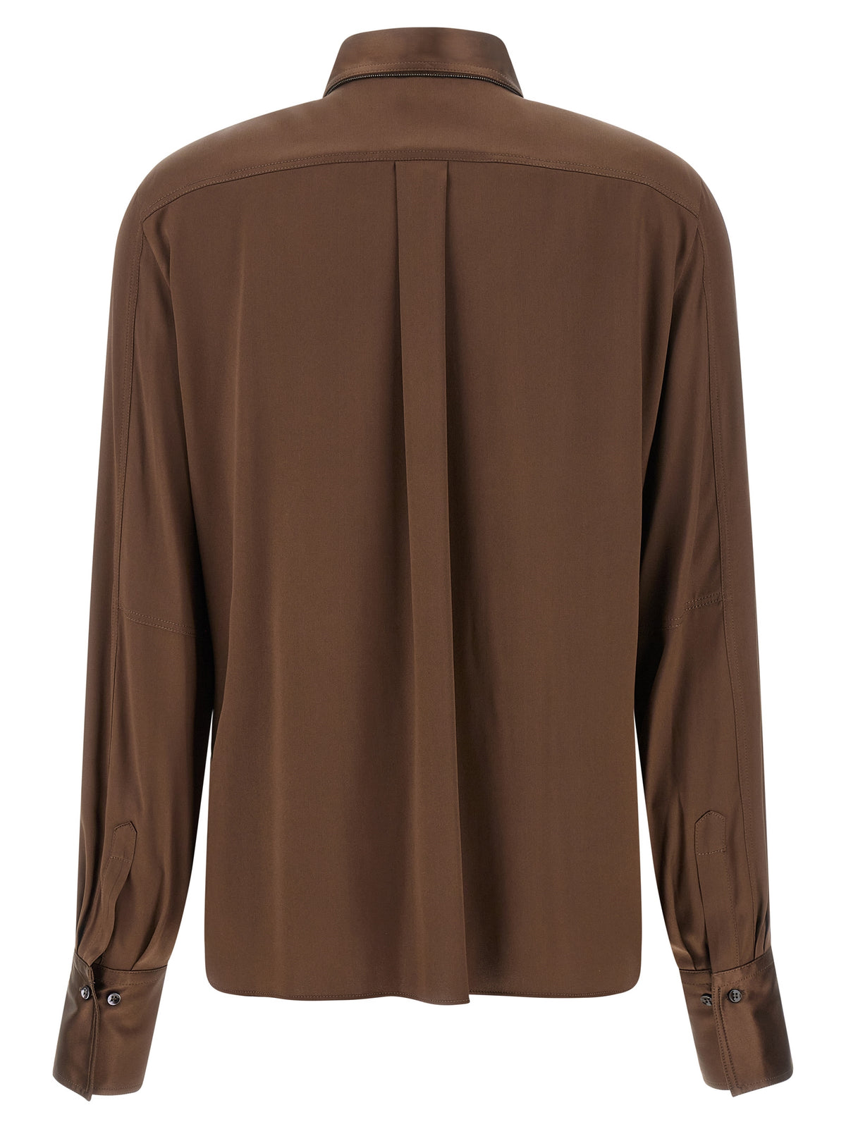 Brunello Cucinelli Bluse aus Seide in Braun