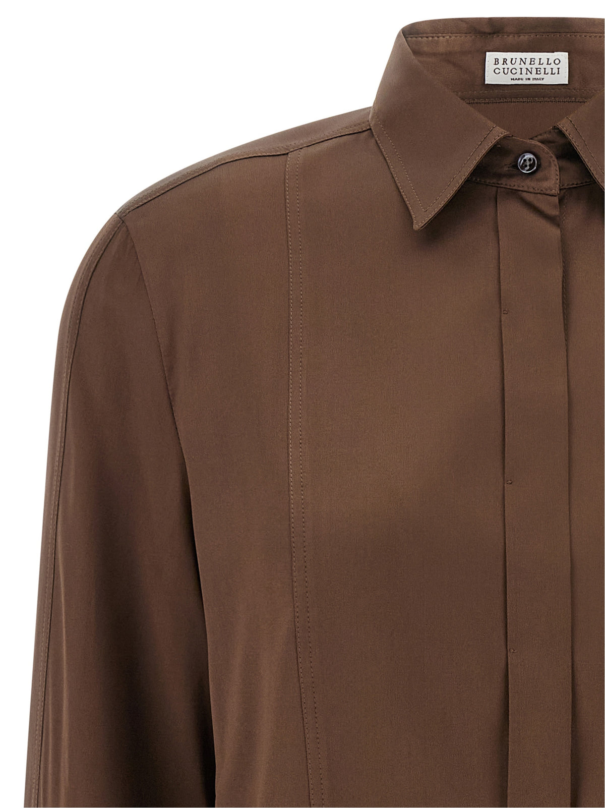 Brunello Cucinelli Bluse aus Seide in Braun