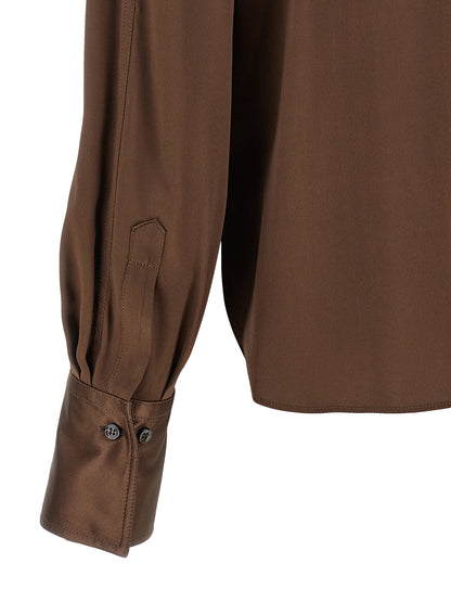 Brunello Cucinelli Bluse aus Seide in Braun