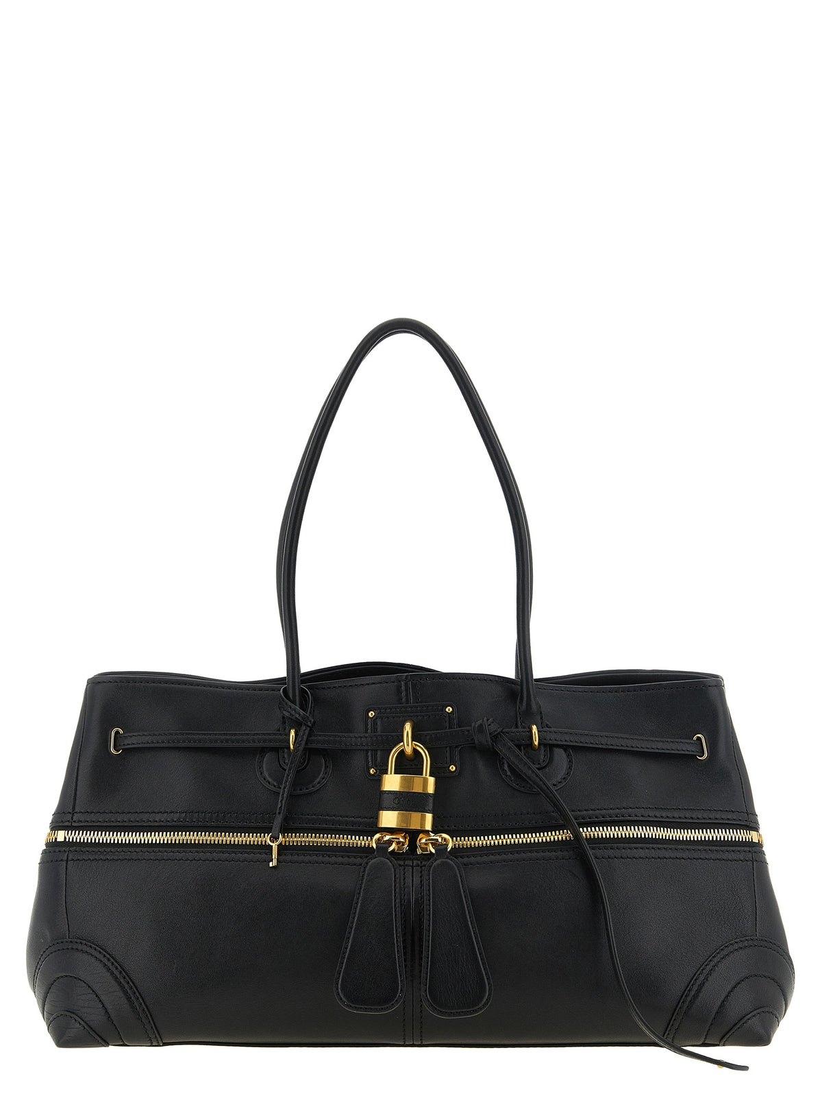 Chloé Schultertasche aus Leder in Schwarz