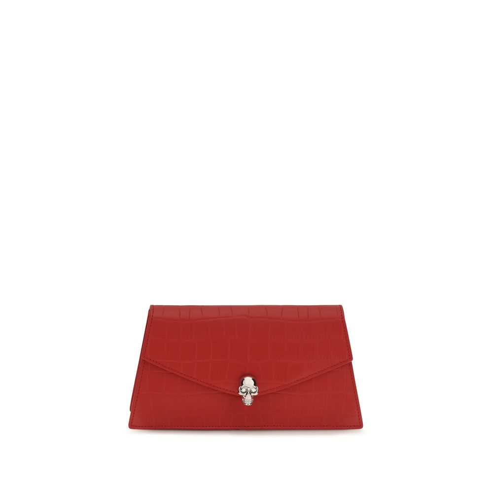 Alexander McQueen Clutch aus Leder in Rot