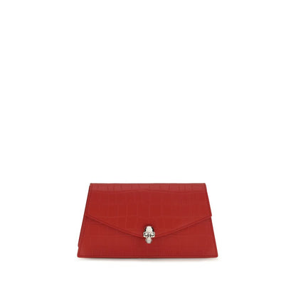 Alexander McQueen Clutch aus Leder in Rot