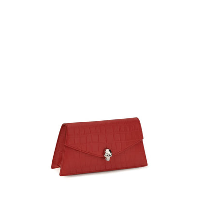 Alexander McQueen Clutch aus Leder in Rot