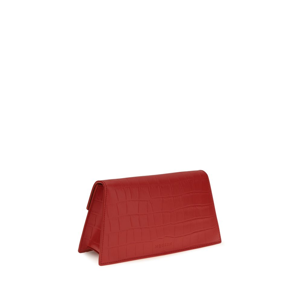Alexander McQueen Clutch aus Leder in Rot
