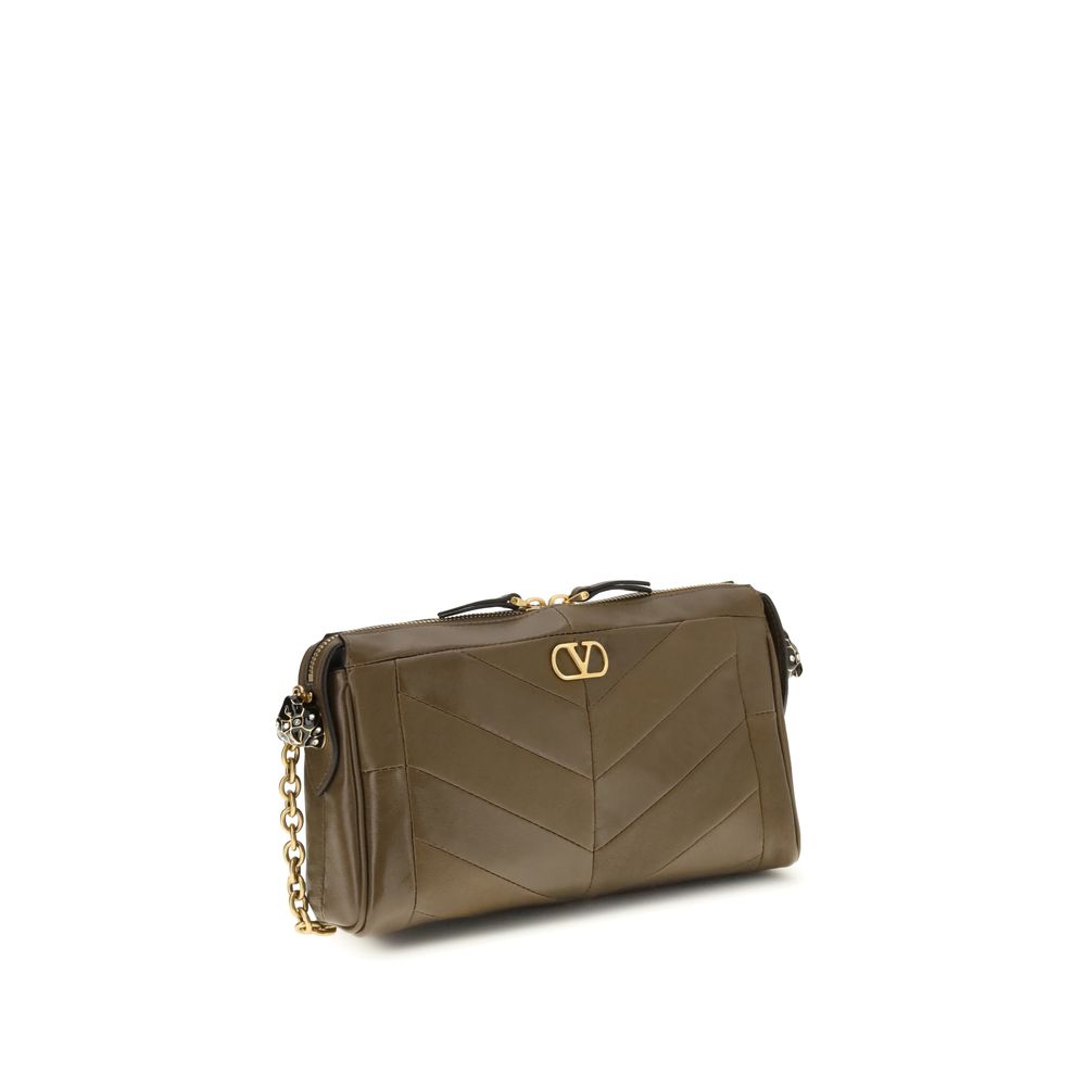 Valentino Garavani Schultertasche aus Leder in Braun