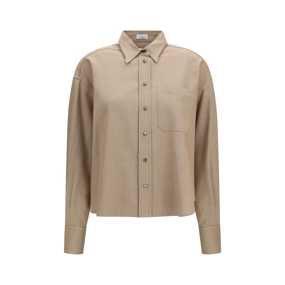 Brunello Cucinelli Hemd aus Baumwolle in Beige