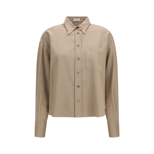 Brunello Cucinelli Hemd aus Baumwolle in Beige – Ansicht 1 | Arca Lucia