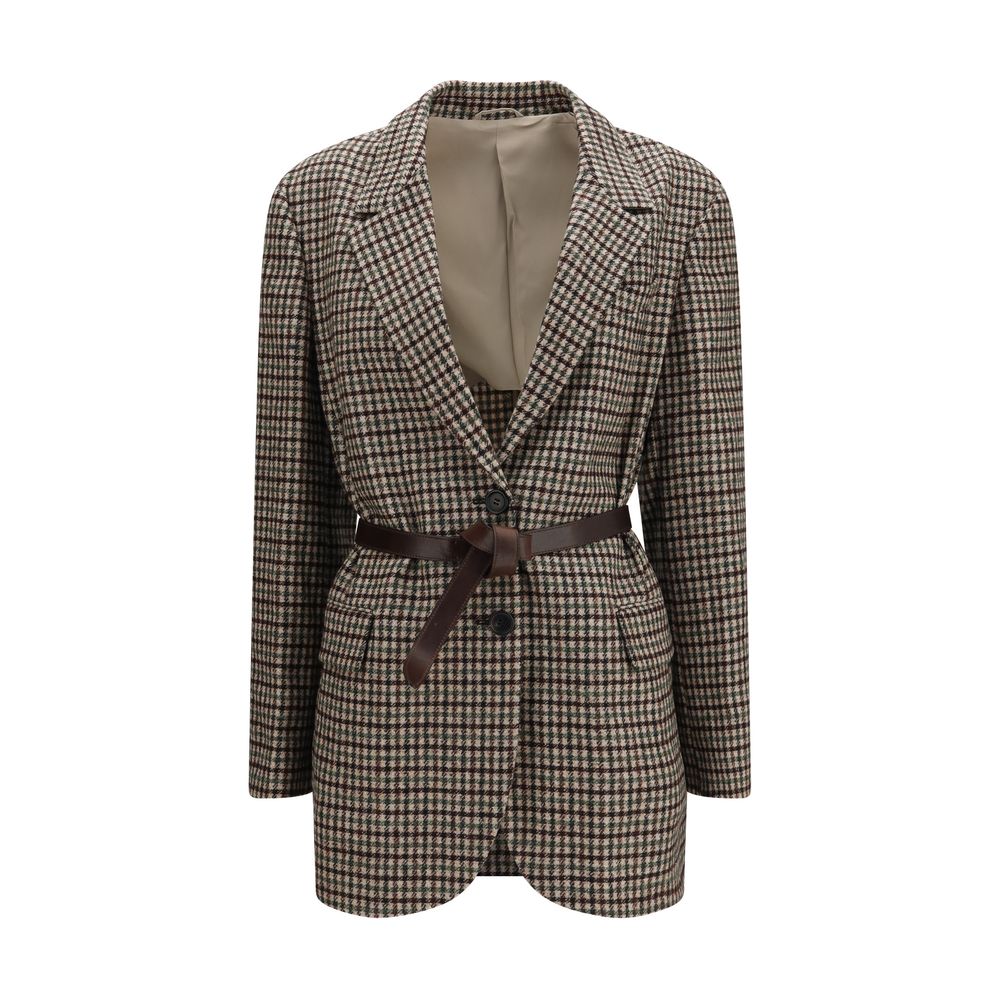 Brunello Cucinelli Blazer aus Wolle in Beige
