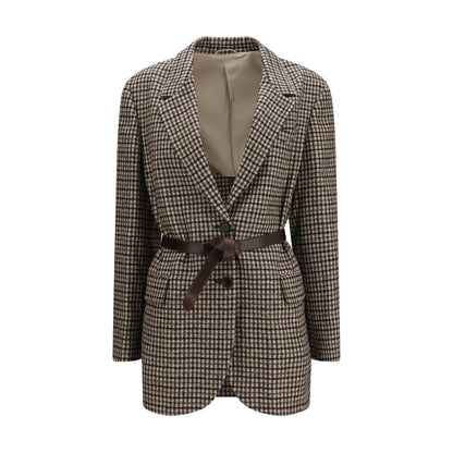 Brunello Cucinelli Blazer aus Wolle in Beige