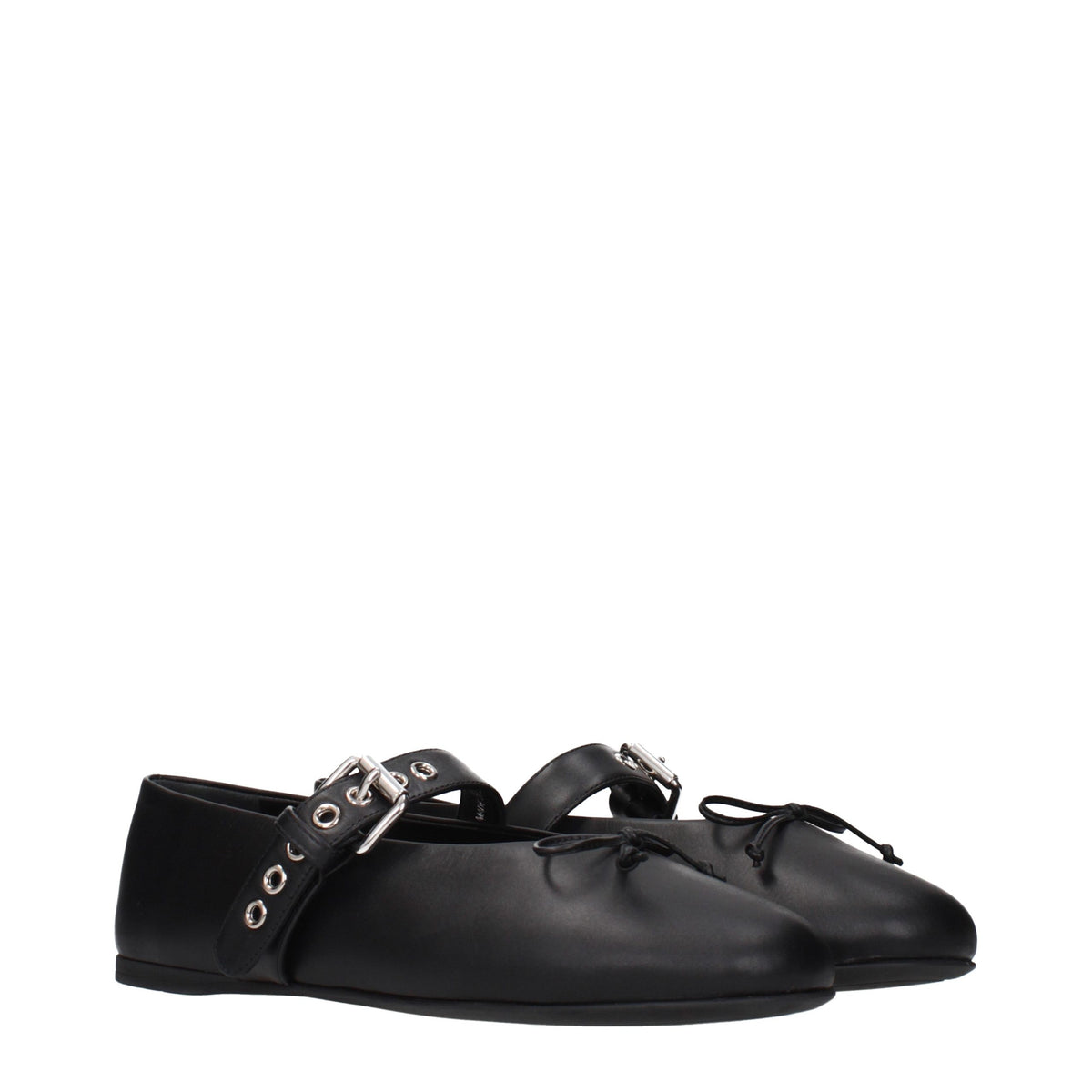 Miu Miu Ballerinas aus Leder in Schwarz