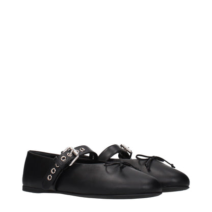 Miu Miu Ballerinas aus Leder in Schwarz