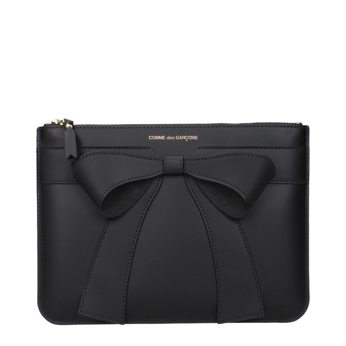 Comme Des Garçons Clutch aus Leder in Schwarz