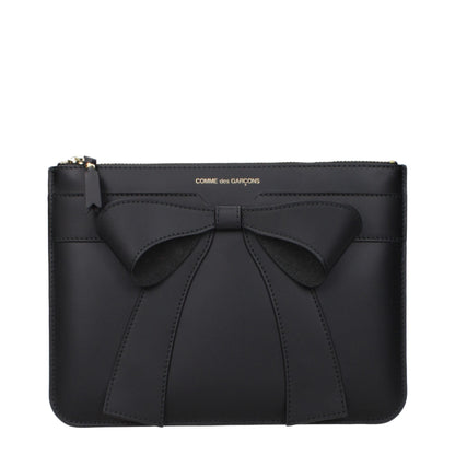 Comme Des Garçons Clutch aus Leder in Schwarz