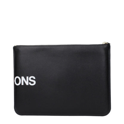 Comme Des Garçons Clutch aus Leder in Schwarz