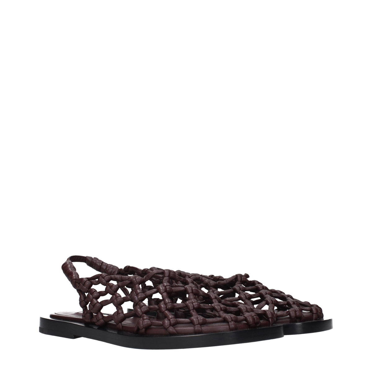 Jil Sander Sandalen aus Leder in Braun
