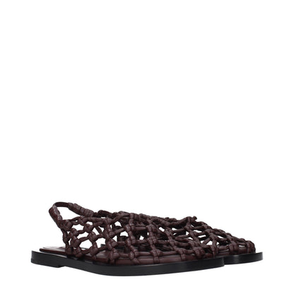 Jil Sander Sandalen aus Leder in Braun