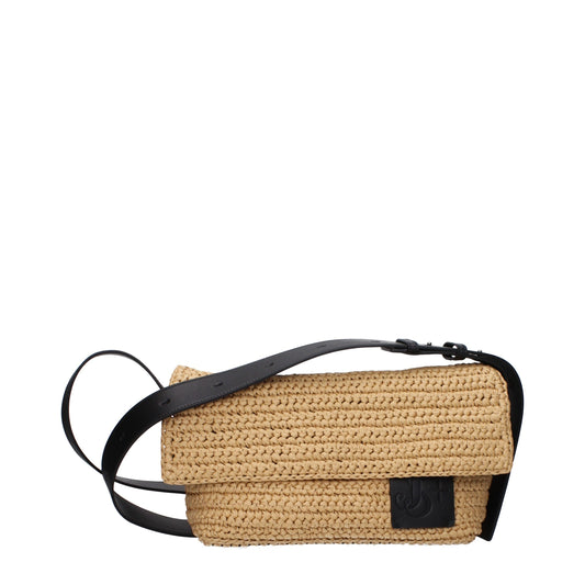 Jil Sander Umhängetasche aus Raffia in Beige