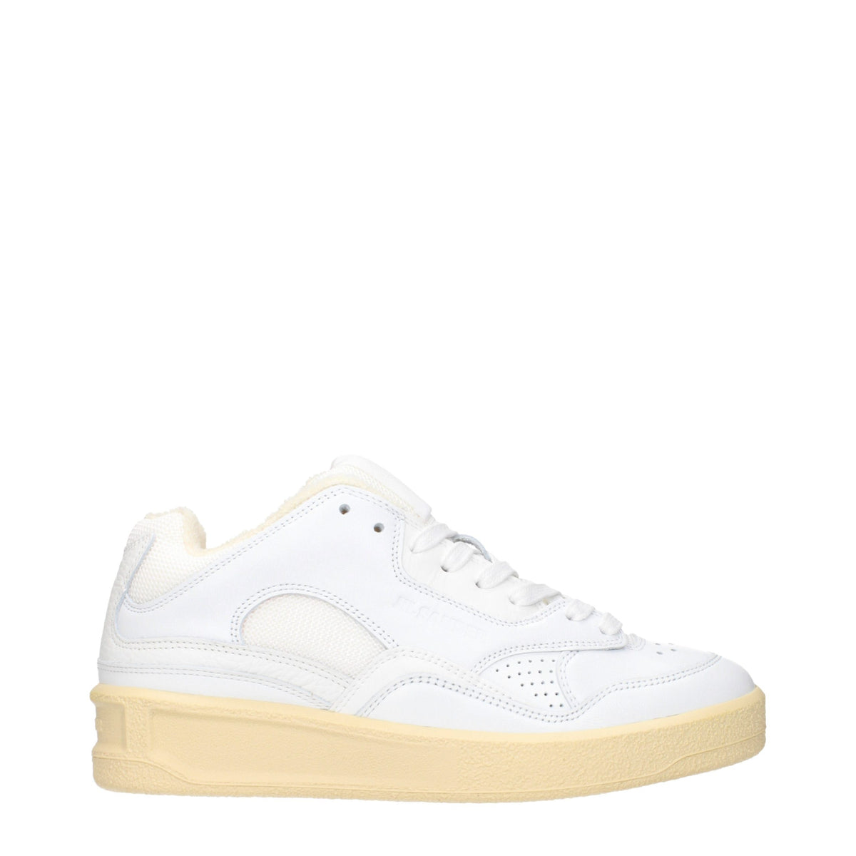 Jil Sander Sneaker aus Leder in Weiß
