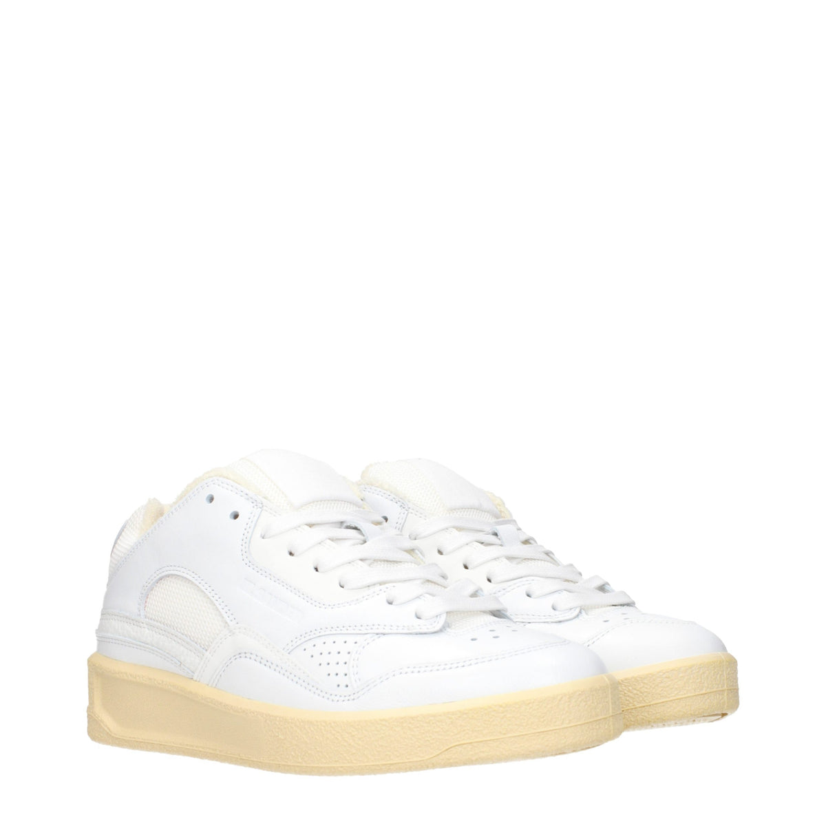 Jil Sander Sneaker aus Leder in Weiß