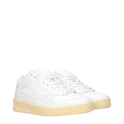 Jil Sander Sneaker aus Leder in Weiß