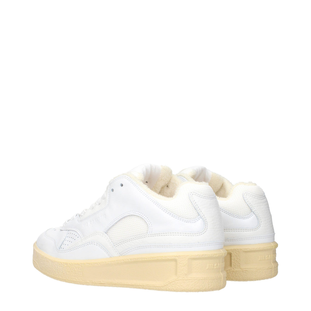 Jil Sander Sneaker aus Leder in Weiß