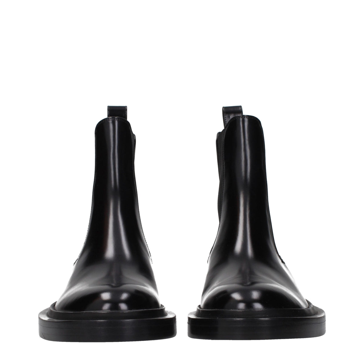 Jil Sander Stiefeletten aus Leder in Schwarz