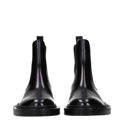 Jil Sander Stiefeletten aus Leder in Schwarz