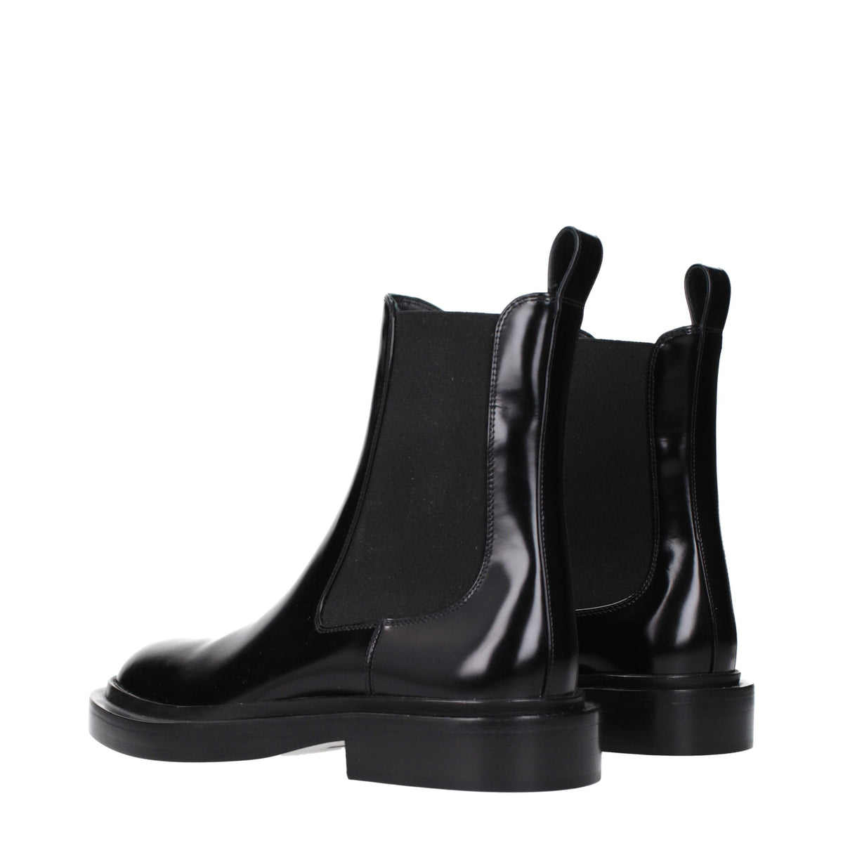 Jil Sander Stiefeletten aus Leder in Schwarz